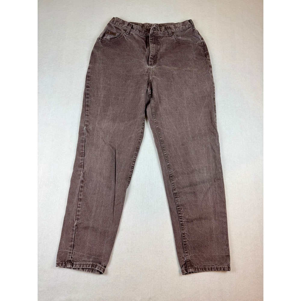 Vintage Lee Original Jeans Womens 14M Brown High Waisted Straight Leg Denim 90s
